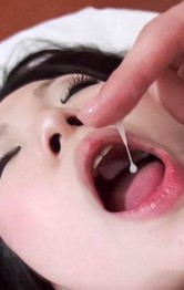 Top Japanese Schoolgirl Porn Models - Miyuki Asian has cum pouring from mouth after sucking and riding